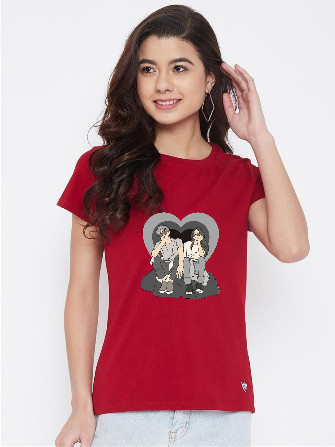 HESHA COUPPLE WOMEN REGULAR PRINTED TSHIRT