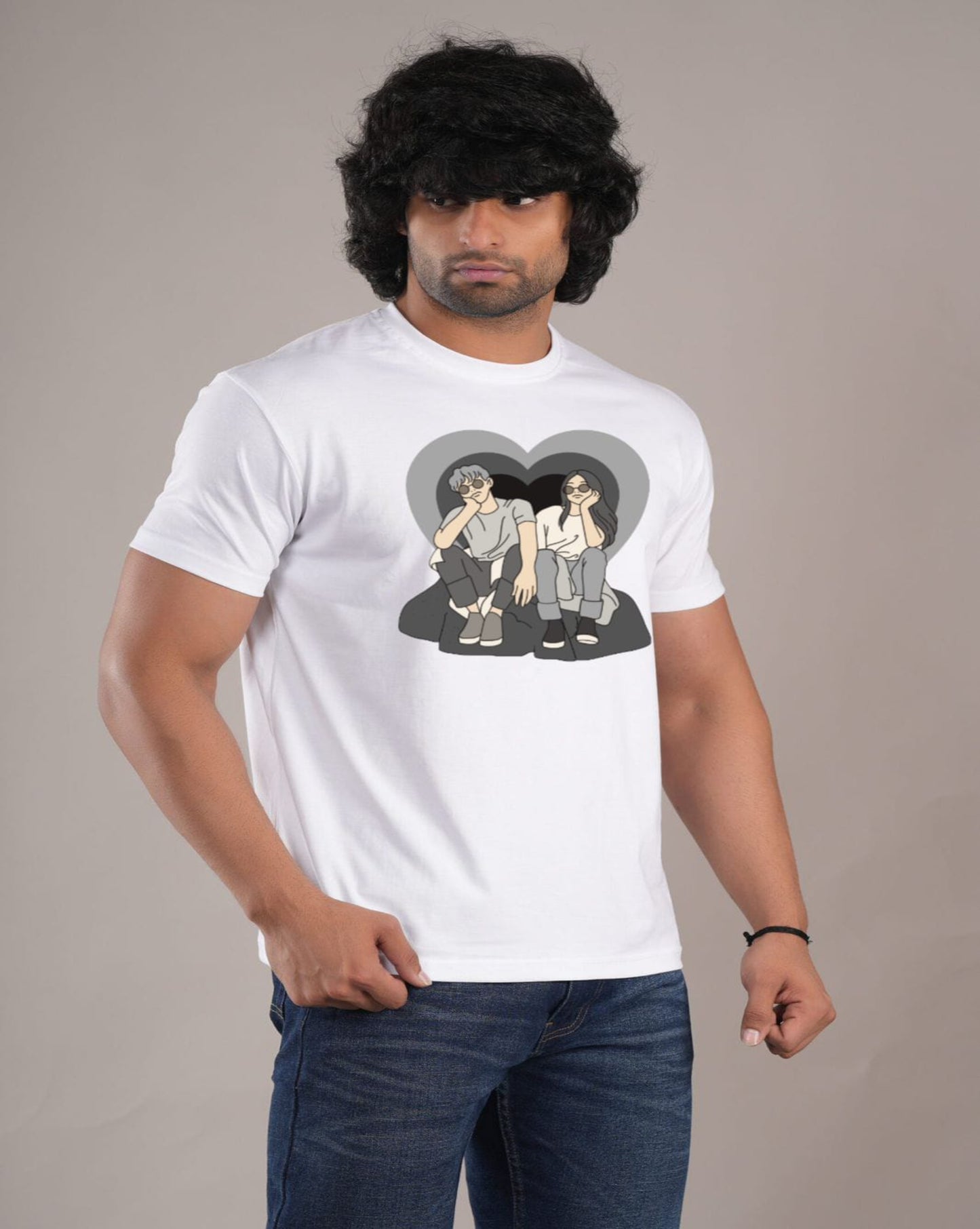 HESHA COUPPLE MENS REGULAR PRINTED TSHIRT