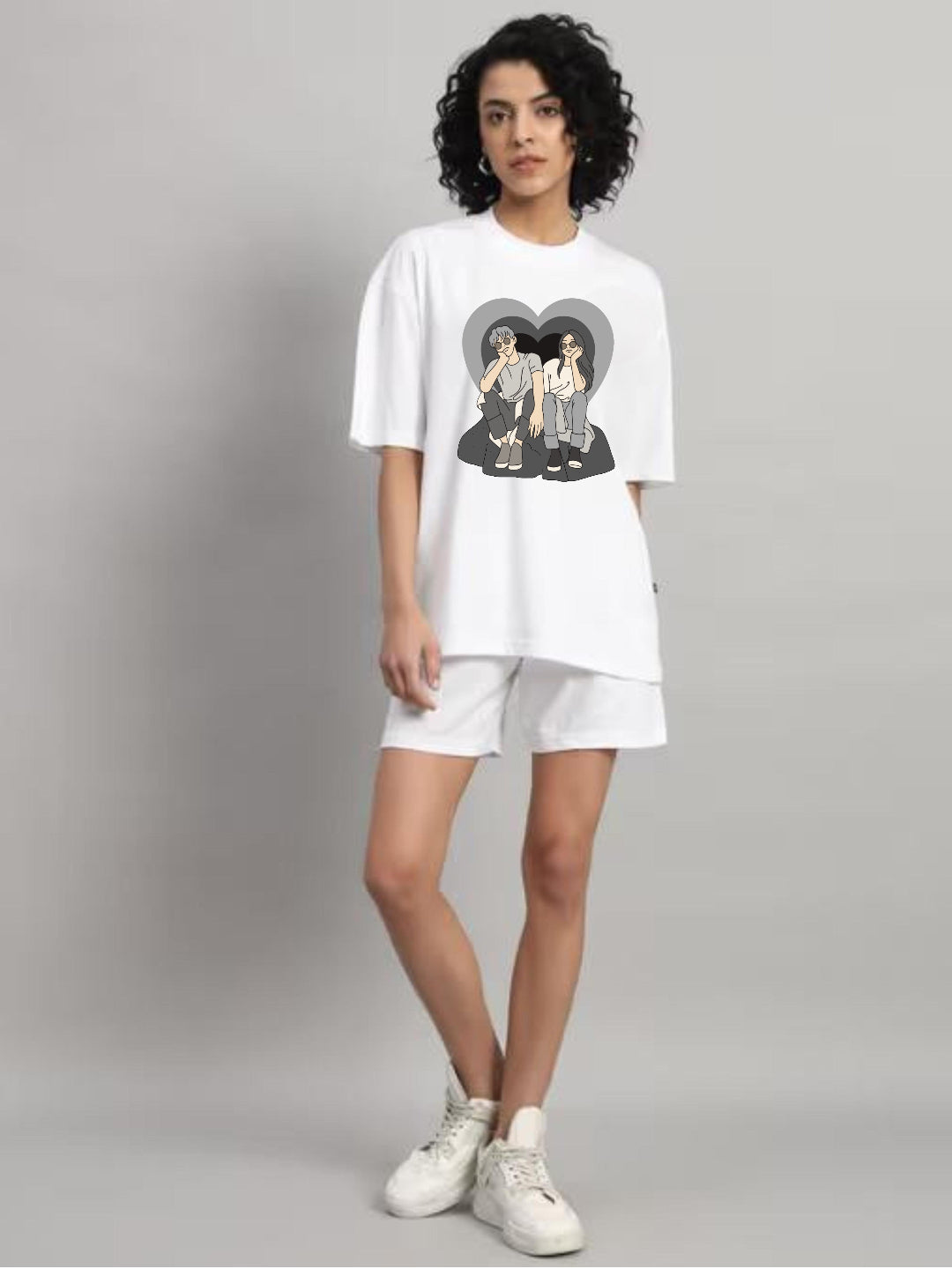 HESHA COUPPLE WOMEN OVERSIZE PRINTED TSHIRT