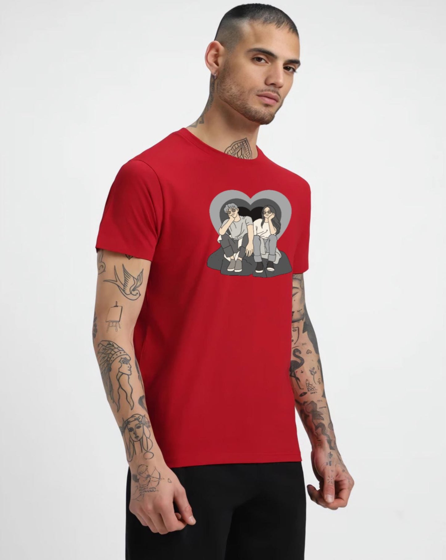 HESHA COUPPLE MENS REGULAR PRINTED TSHIRT
