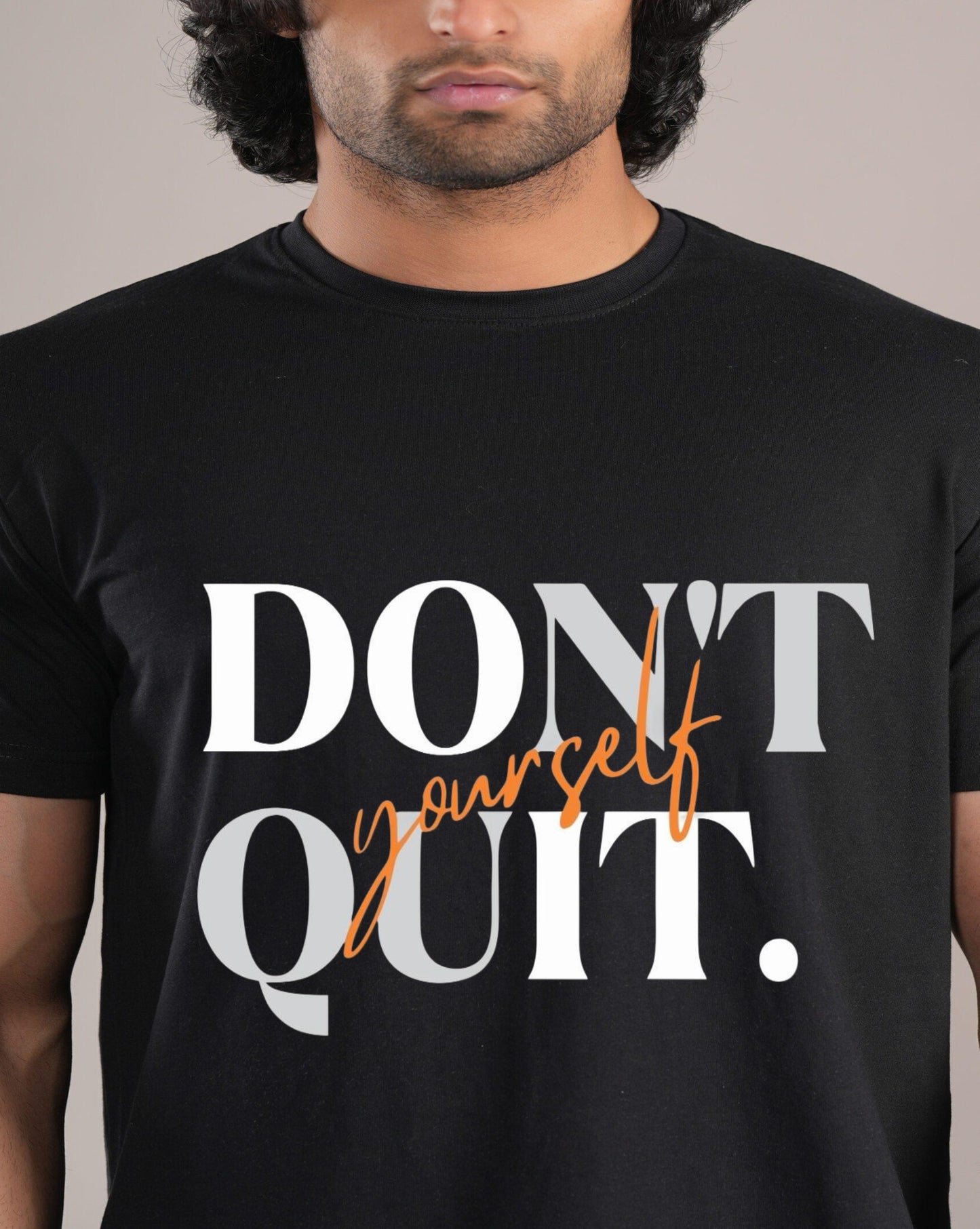 HESHA DON'T  QUIT MEN'S REGULAR PRINTED T-SHIRTS