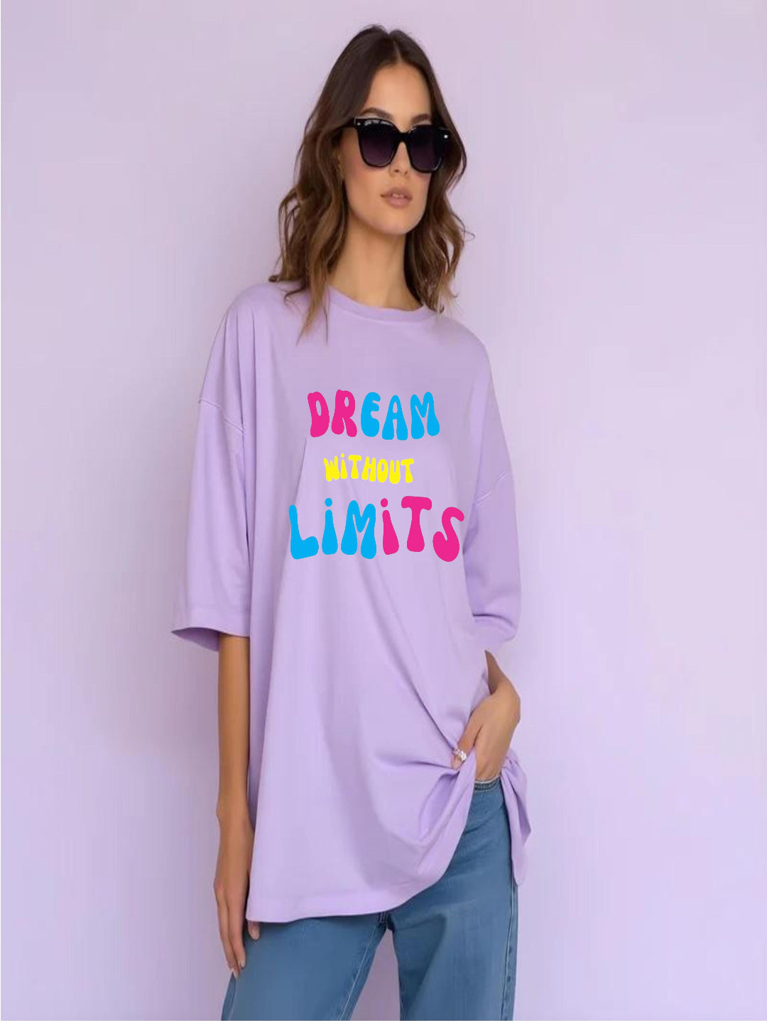 HESHA DREAM WITHOUT LIMITS WOMEN OVERSIZE PRINTED TSHIRT