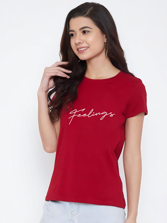 HESHA FEELINGS WOMEN REGULAR PRINTED TSHIRT