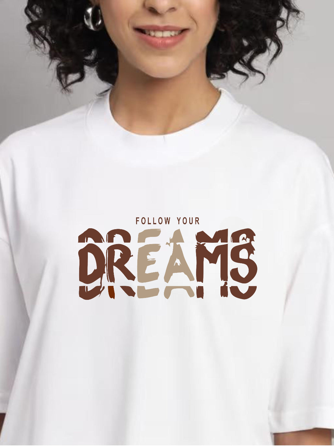HESHA FOLLOW TOUR DREAMS WOMEN OVERSIZE PRINTED TSHIRT