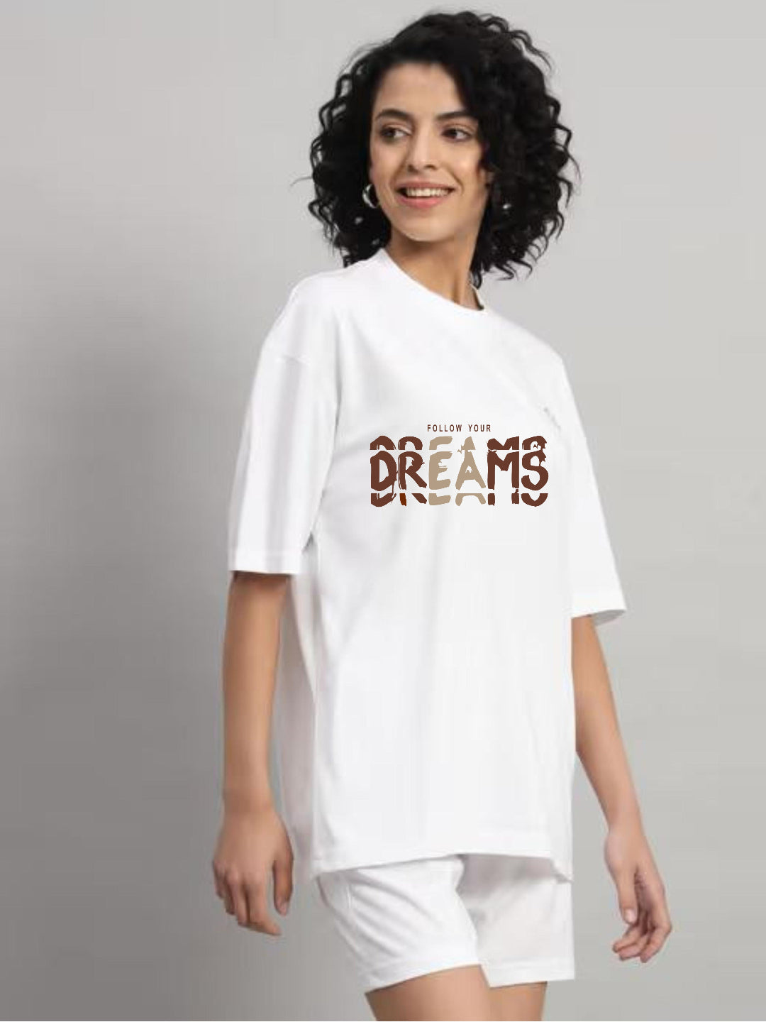 HESHA FOLLOW TOUR DREAMS WOMEN OVERSIZE PRINTED TSHIRT