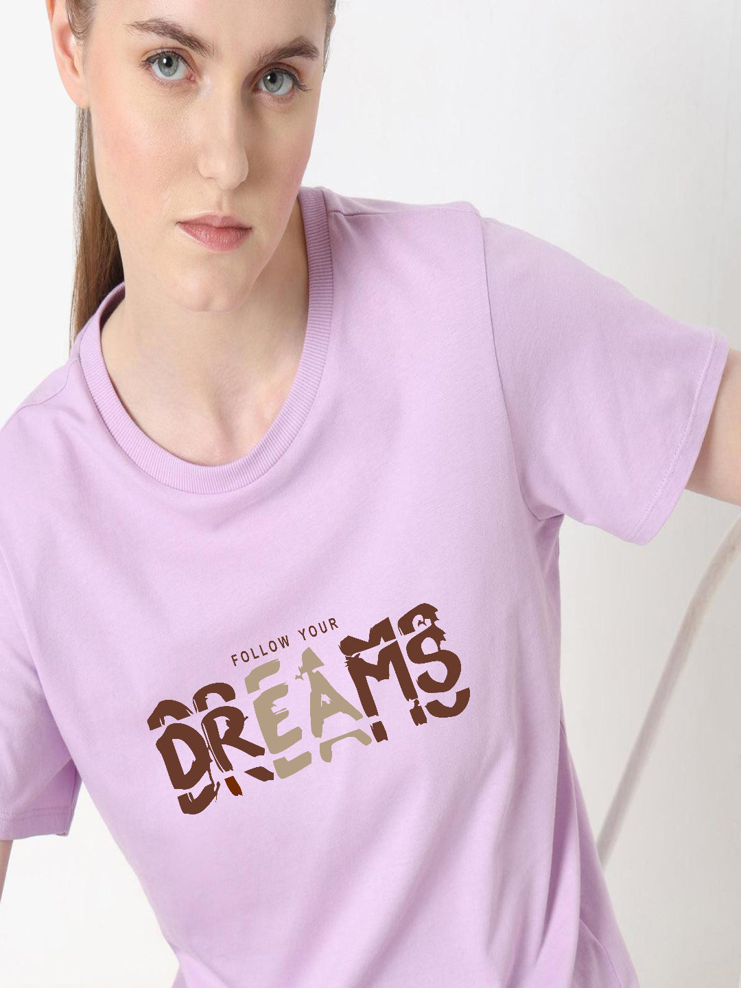 HESHA FOLLOW YOUR DREAMS WOMEN REGULAR PRINTED TSHIRT
