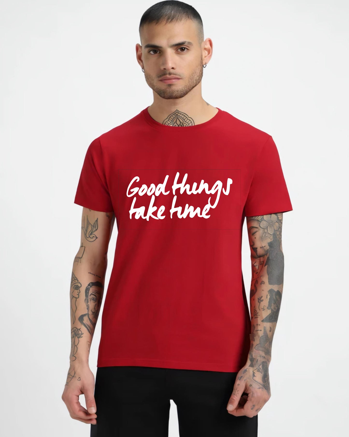 HESHA GOOD THINGS TAKE TIME MENS REGULAR PRINTED TSHIRT