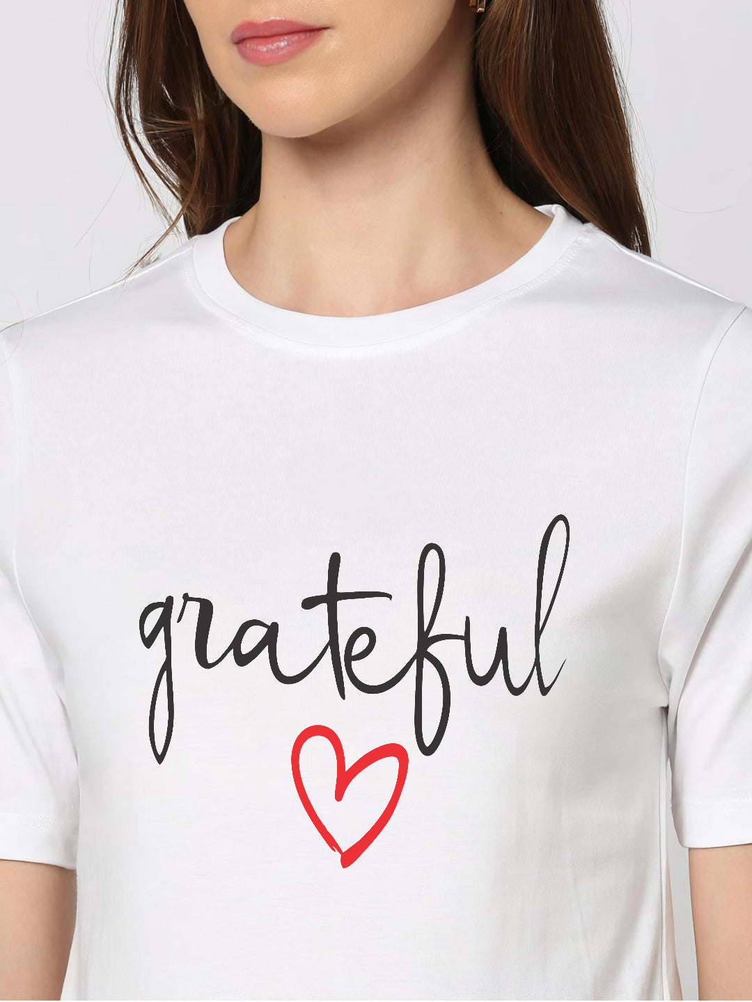 HESHA GRATEFUL REGULAR PRINTED TSHIRT WHITE