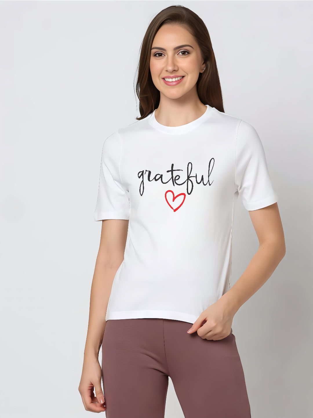 HESHA GRATEFUL REGULAR PRINTED TSHIRT WHITE