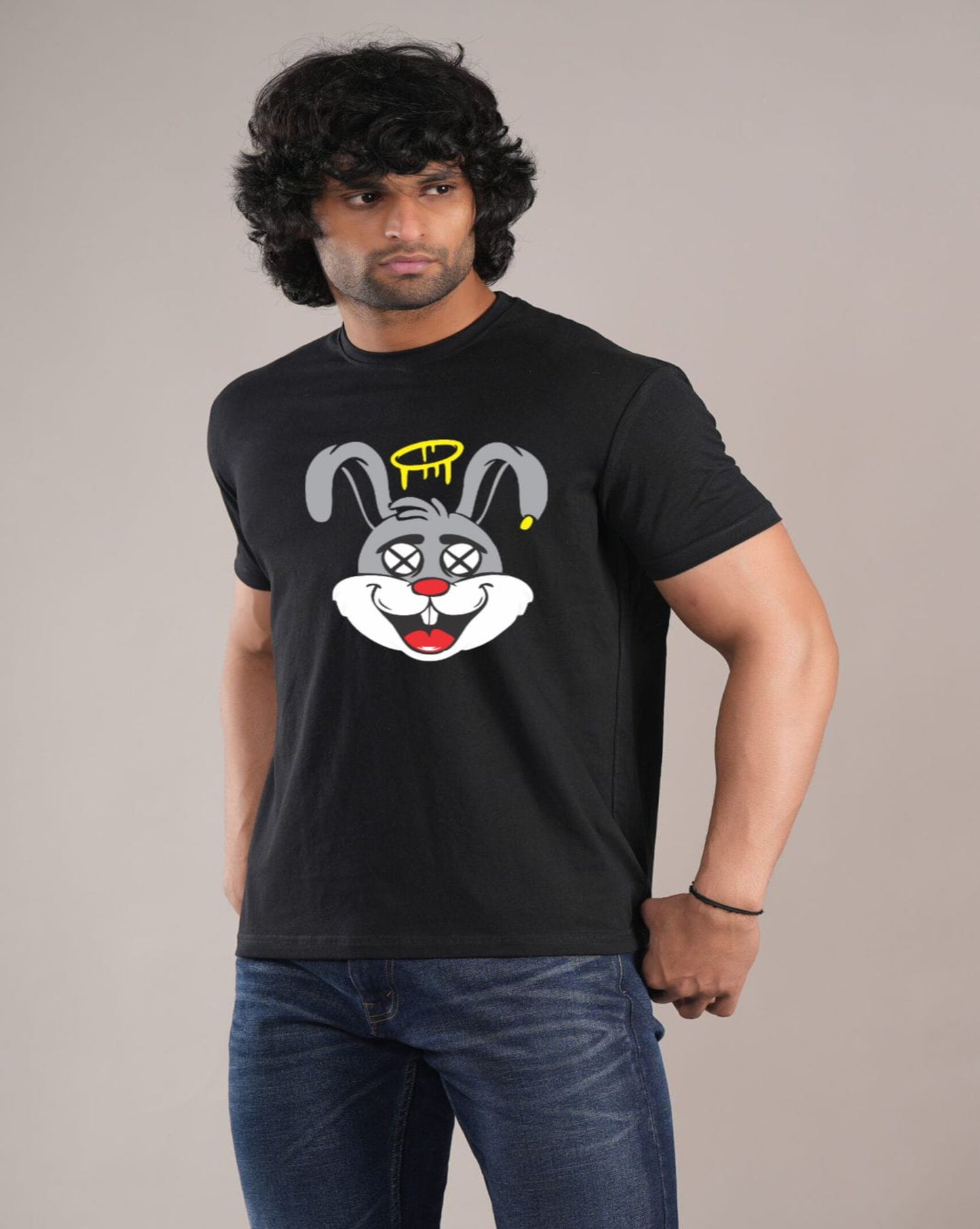 HESHA HAPPY RABBIT MENS REGULAR PRINTED TSHIRT