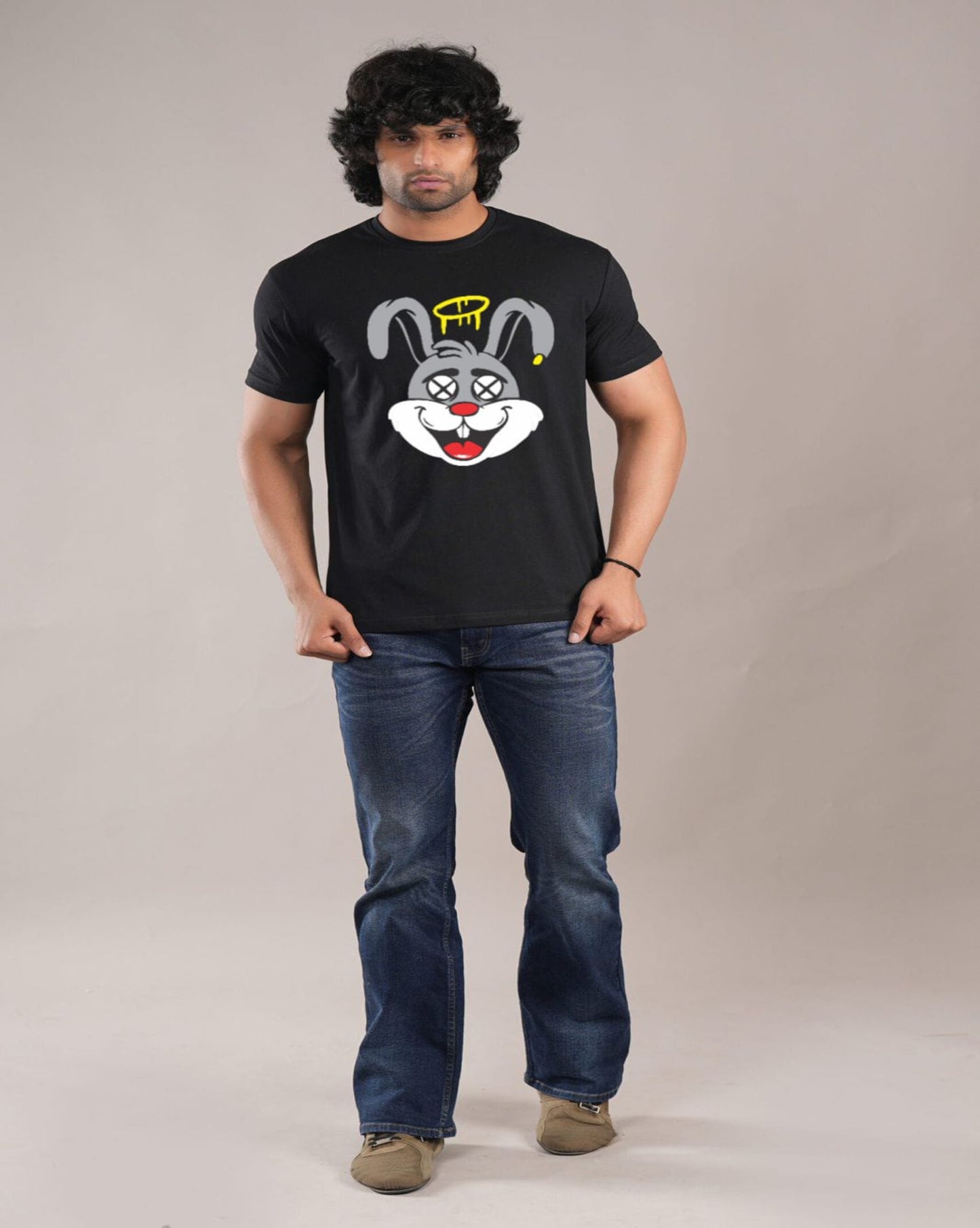 HESHA HAPPY RABBIT MENS REGULAR PRINTED TSHIRT