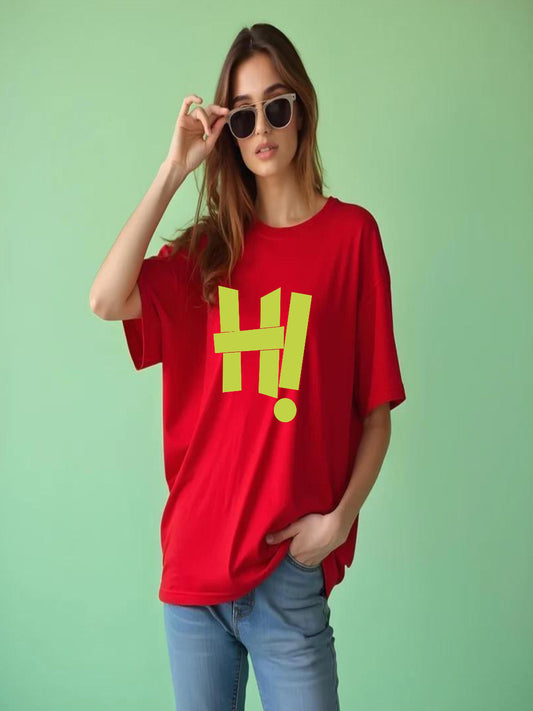 HESHA HI4 WOMEN OVERSIZE PRINTED TSHIRT