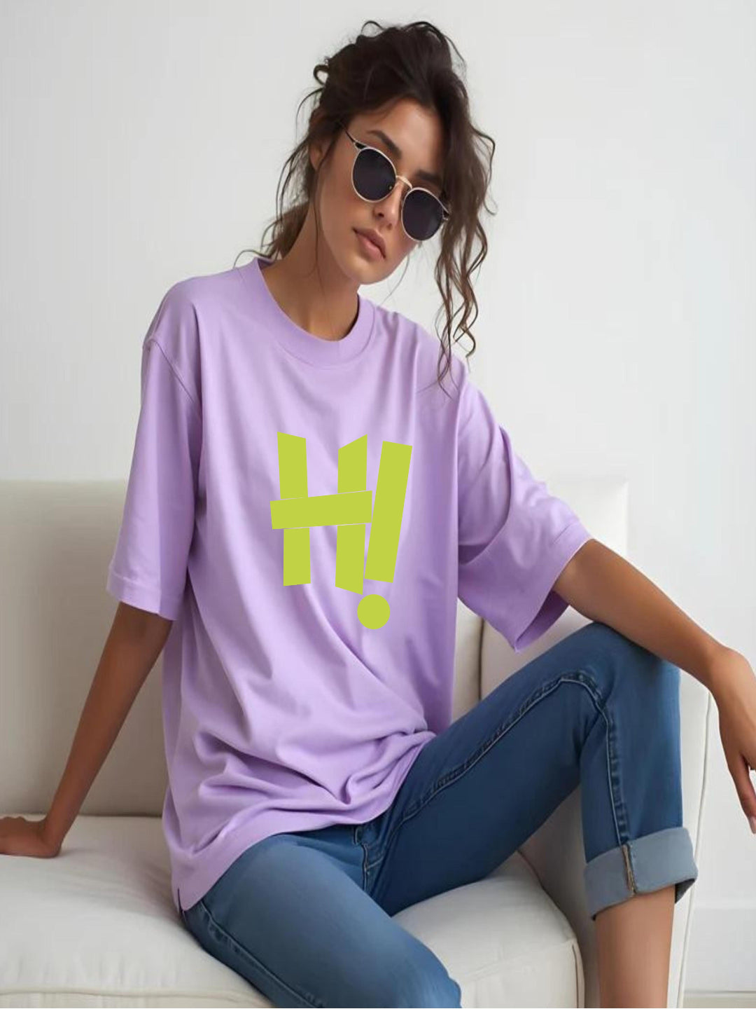HESHA HI4 WOMEN OVERSIZE PRINTED TSHIRT