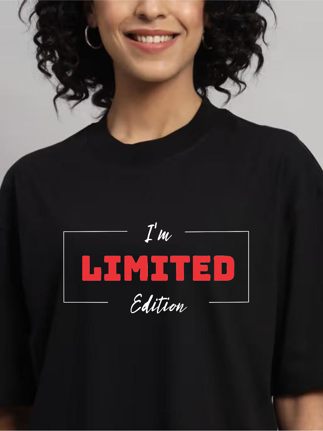 HESHA I'M LIMITED EDITION WOMEN OVERSIZE PRINTED TSHIRT