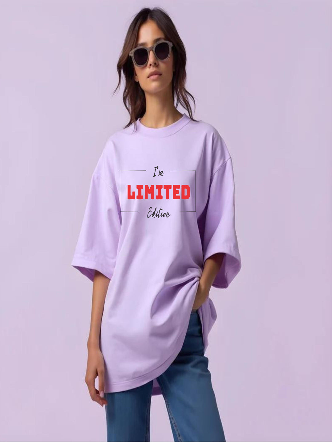 HESHA I'M LIMITED EDITION WOMEN OVERSIZE PRINTED TSHIRT