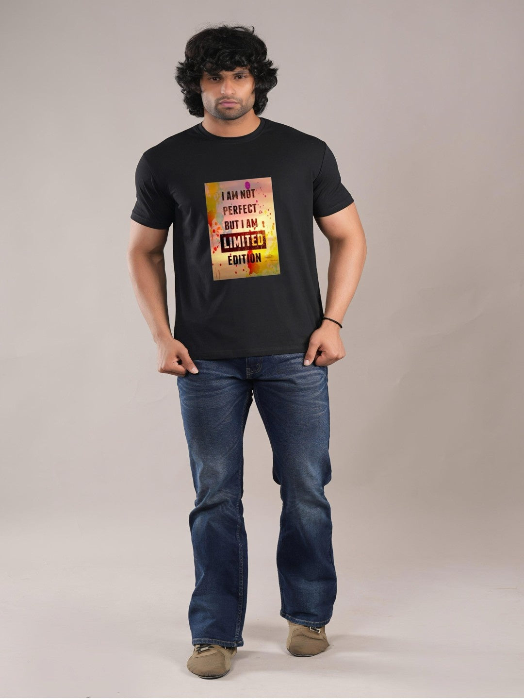 HESHA IM NOT PERFECT MENS PRINTED TSHIRT