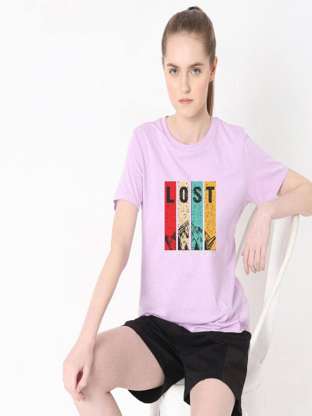 HESHA LOST WOMEN REGULAR PRINTED TSHIRT