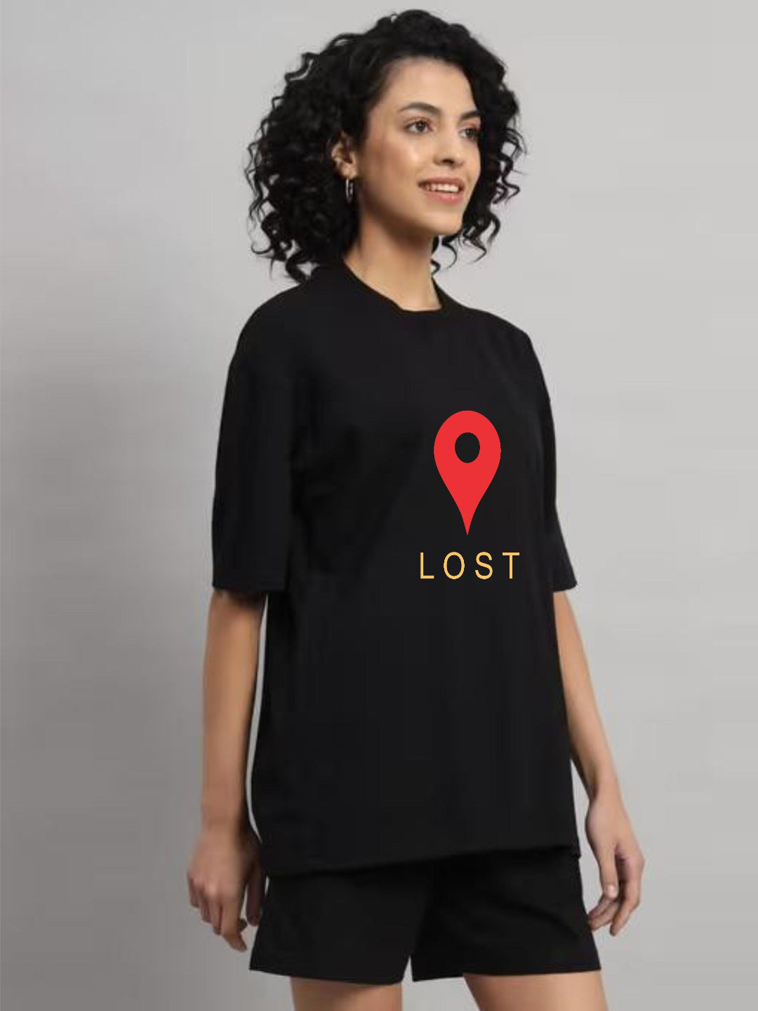 HESHA LOST MAP WOMEN OVERSIZE PRINTED TSHIRT