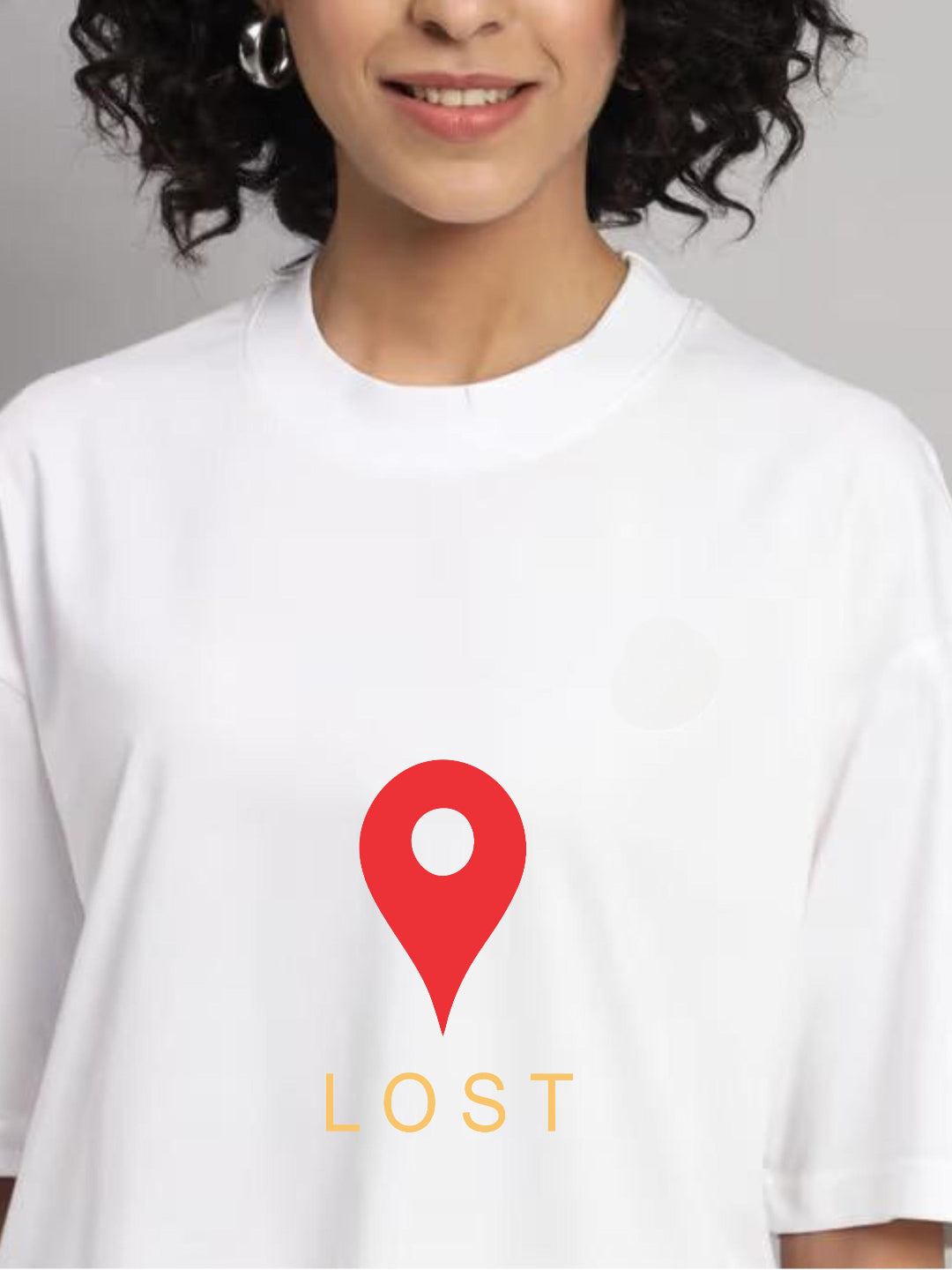 HESHA LOST MAP WOMEN OVERSIZE PRINTED TSHIRT