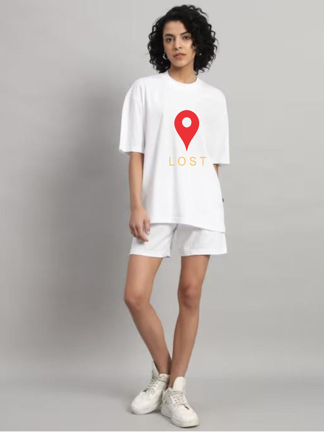 HESHA LOST MAP WOMEN OVERSIZE PRINTED TSHIRT