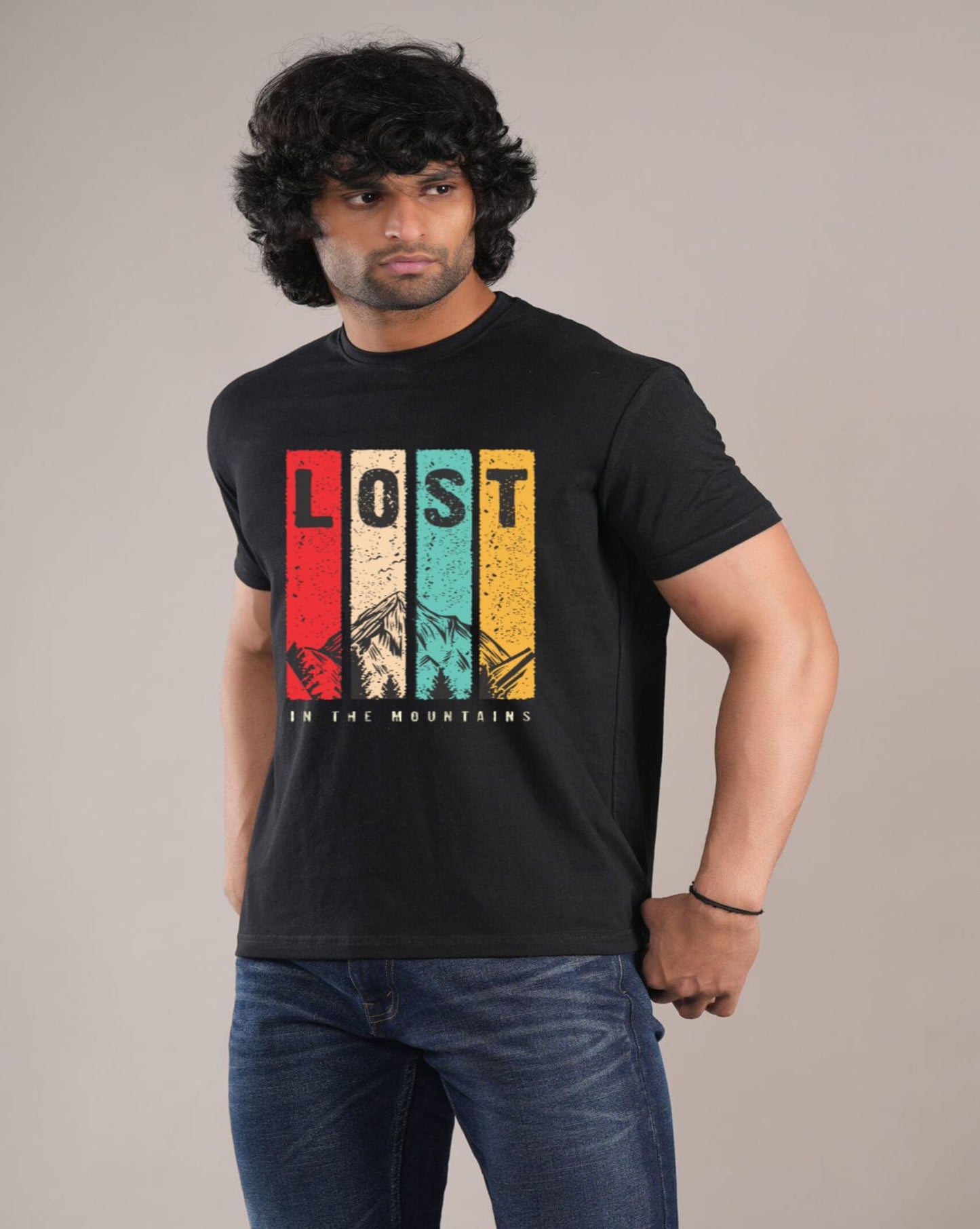 HESHA LOST MENS REGULAR PRINTED TSHIRT