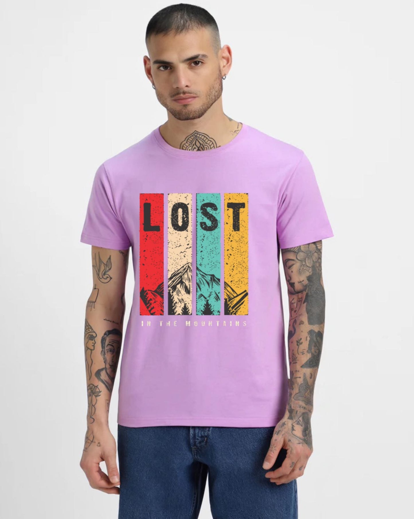 HESHA LOST MENS REGULAR PRINTED TSHIRT