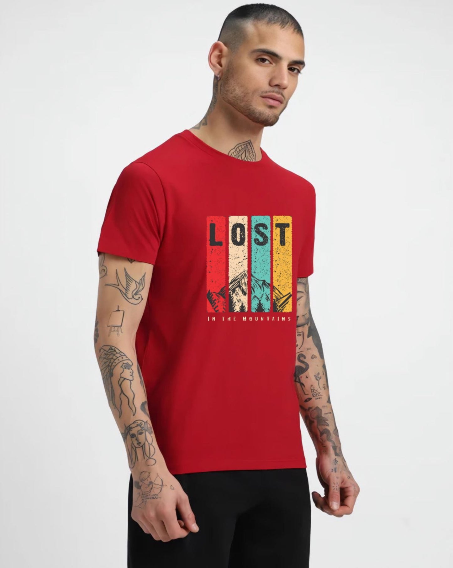 HESHA LOST MENS REGULAR PRINTED TSHIRT