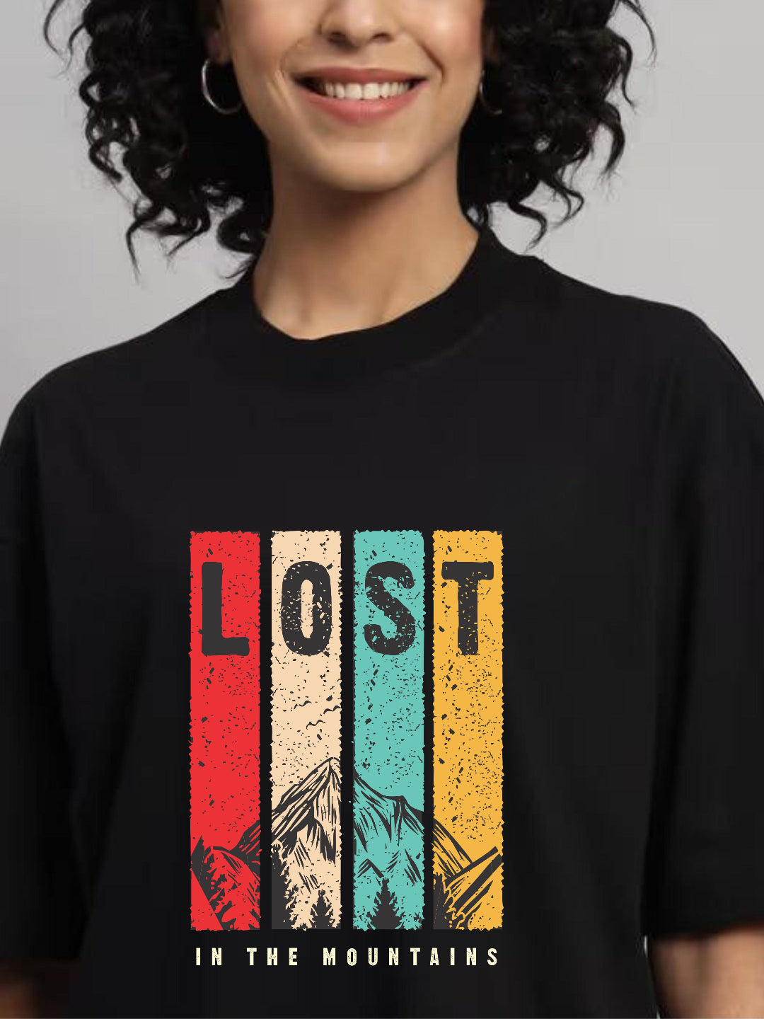 HESHA LOST WOMEN OVERSIZE PRINTED TSHIRT