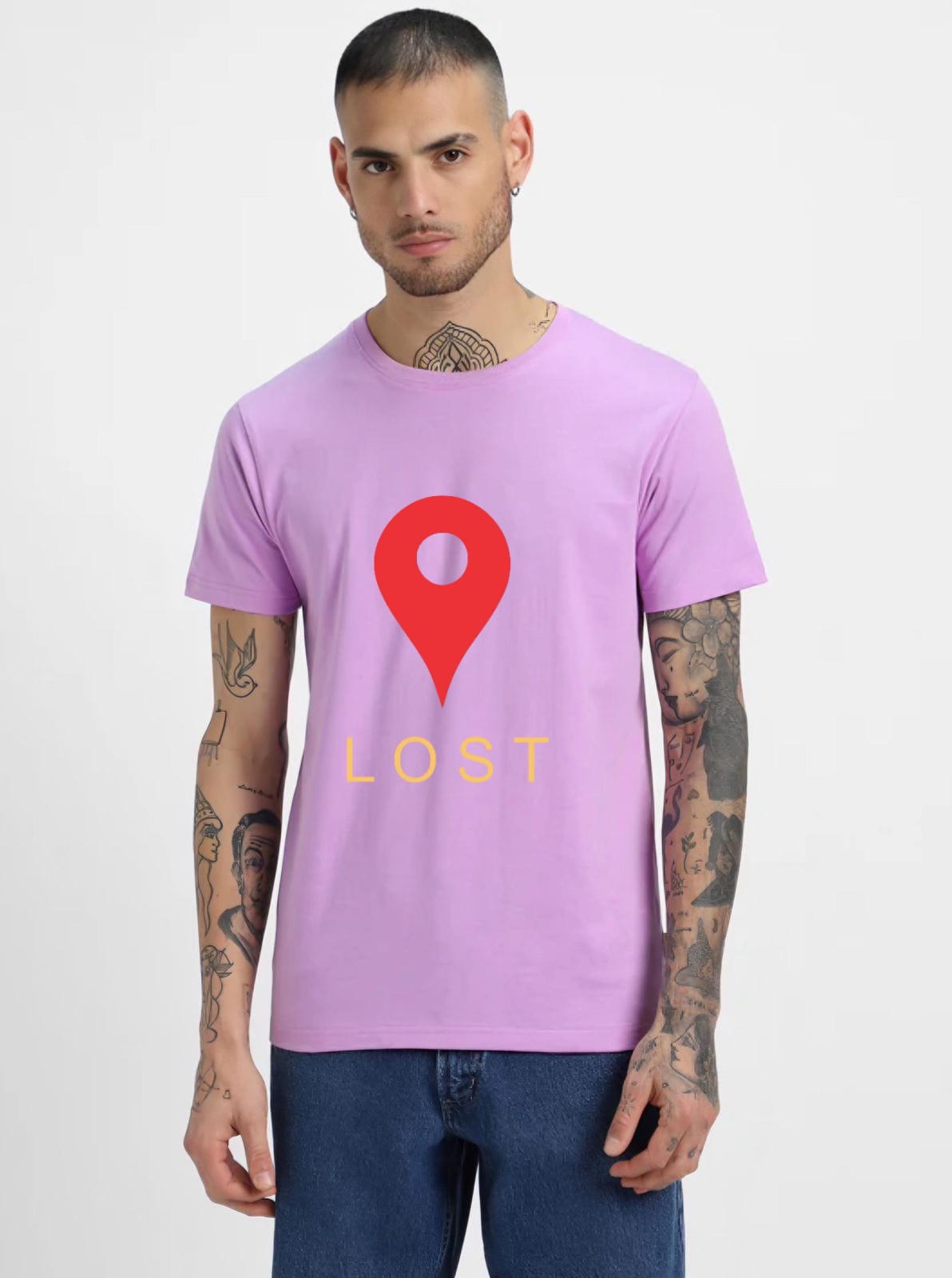 HESHA LOST MAP MENS REGULAR PRINTED TSHIRT
