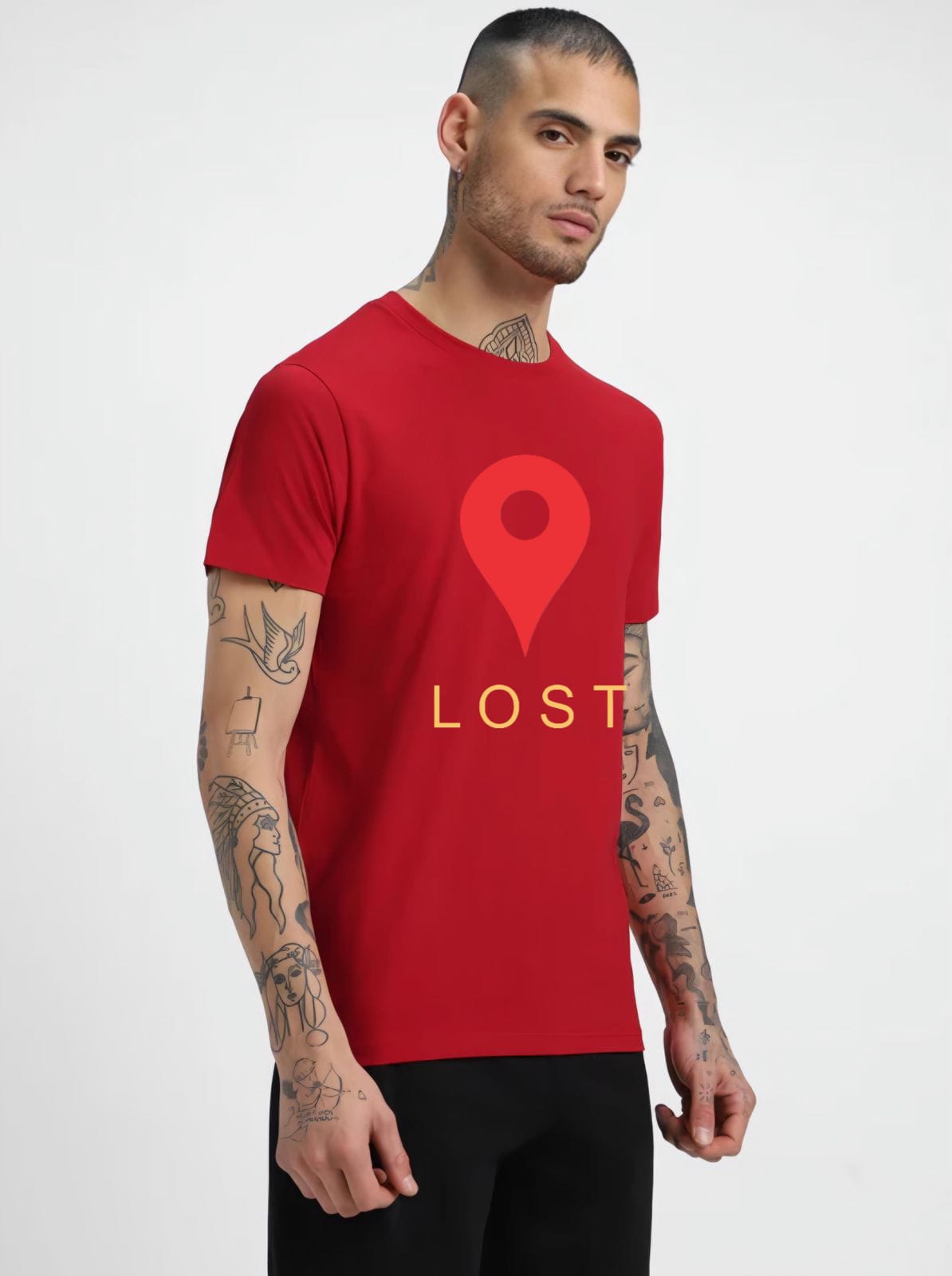 HESHA LOST MAP MENS REGULAR PRINTED TSHIRT