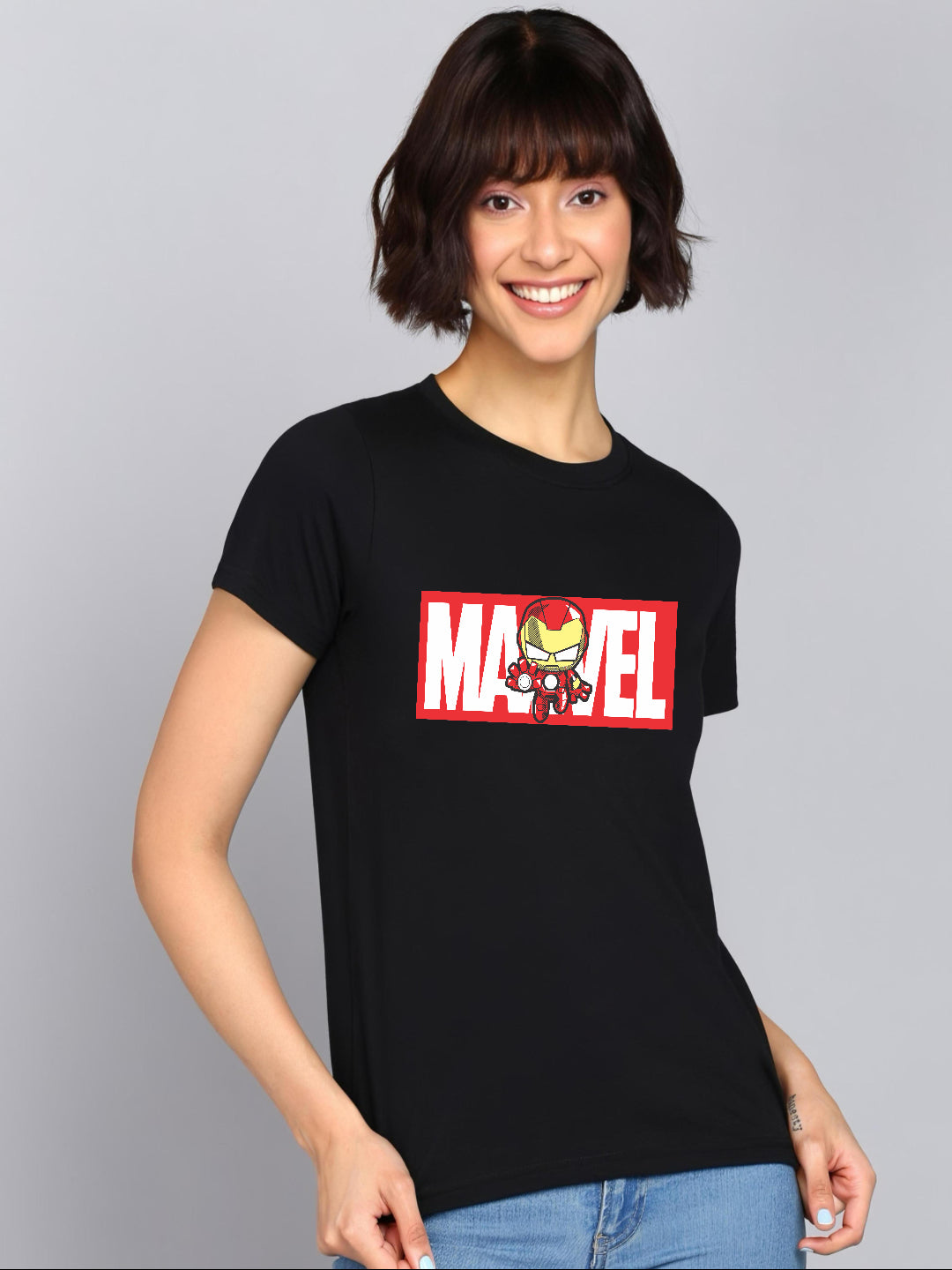 HESHA MARVEL WOMEN REGULAR PRINTED TSHIRT