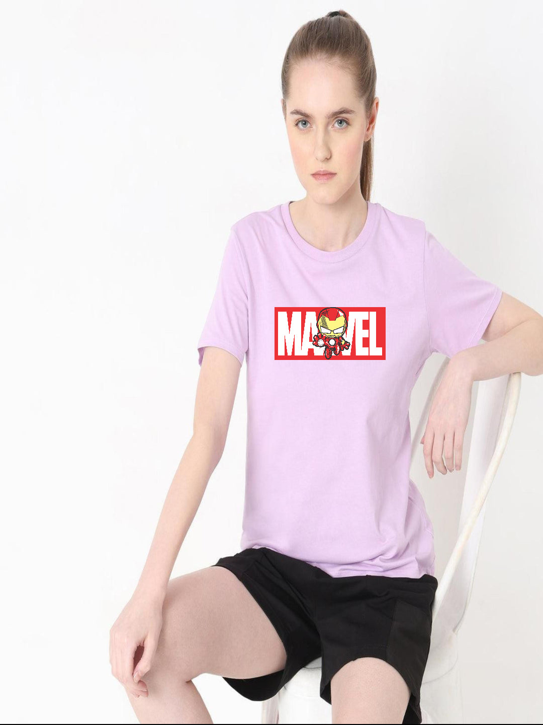 HESHA MARVEL WOMEN REGULAR PRINTED TSHIRT