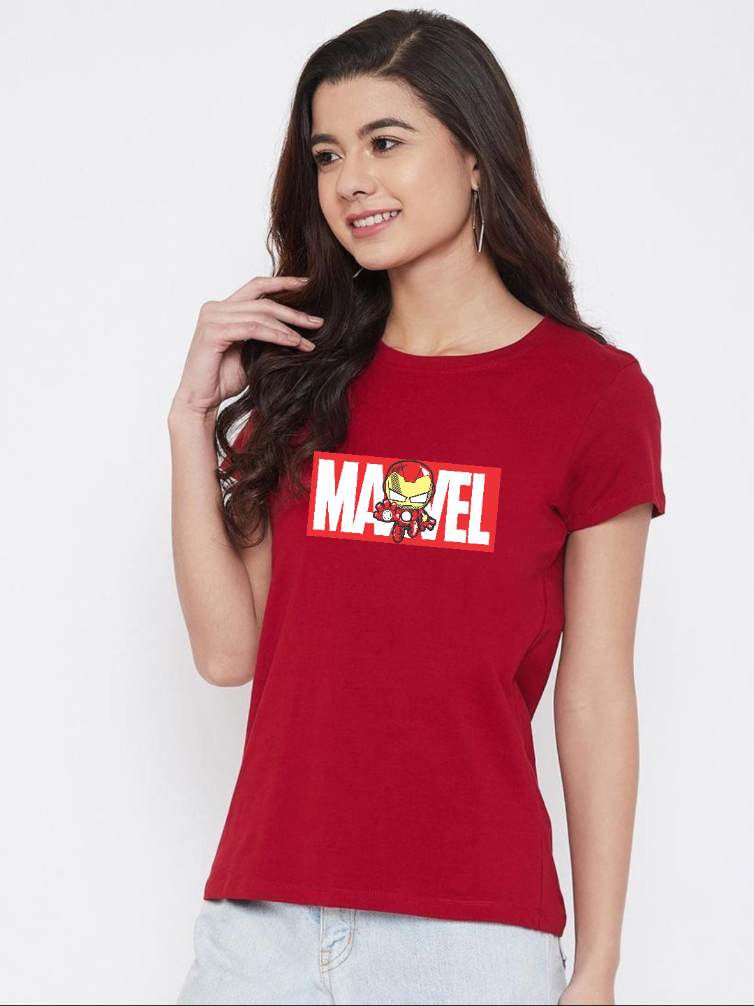 HESHA MARVEL WOMEN REGULAR PRINTED TSHIRT