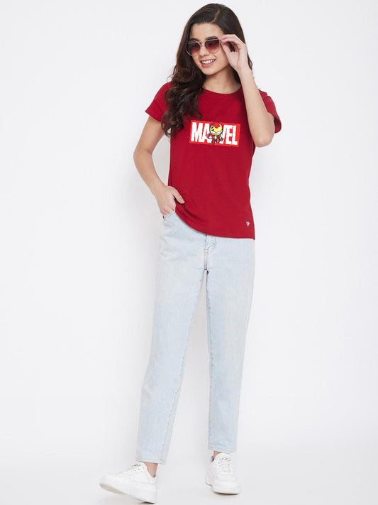 HESHA MARVEL WOMEN REGULAR PRINTED TSHIRT