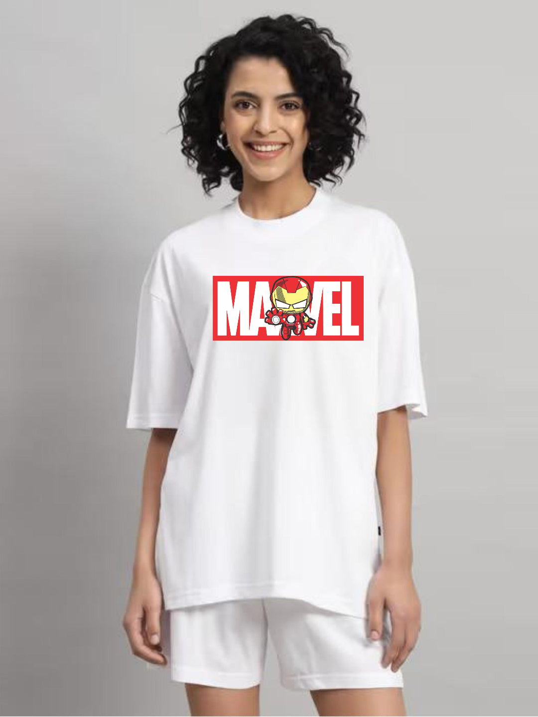 HESHA MARVEL WOMEN OVERSIZE PRINTED TSHIRT