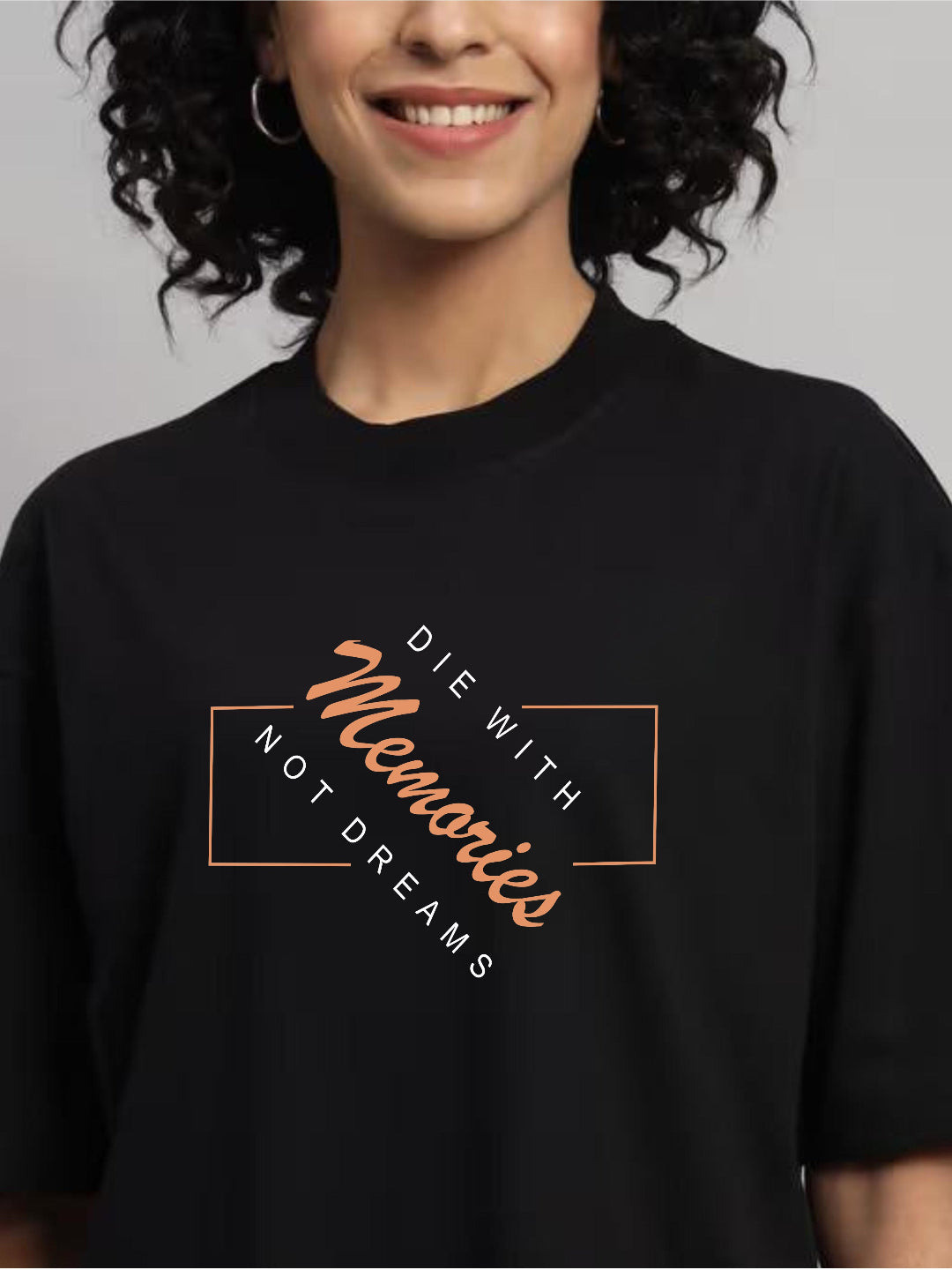 HESHA MEMORIES WOMEN OVERSIZE PRINTED TSHIRT