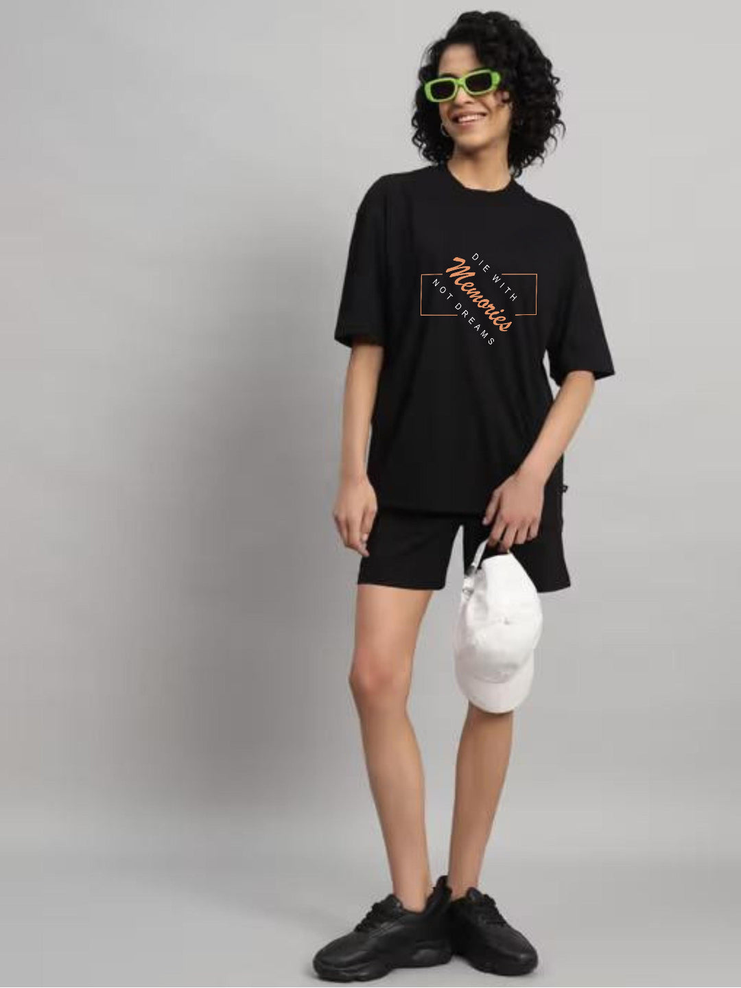 HESHA MEMORIES WOMEN OVERSIZE PRINTED TSHIRT