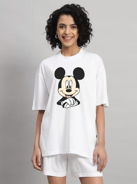 HESHA NEW MICKEY WOMEN OVERSIZE PRINTED TSHIRT