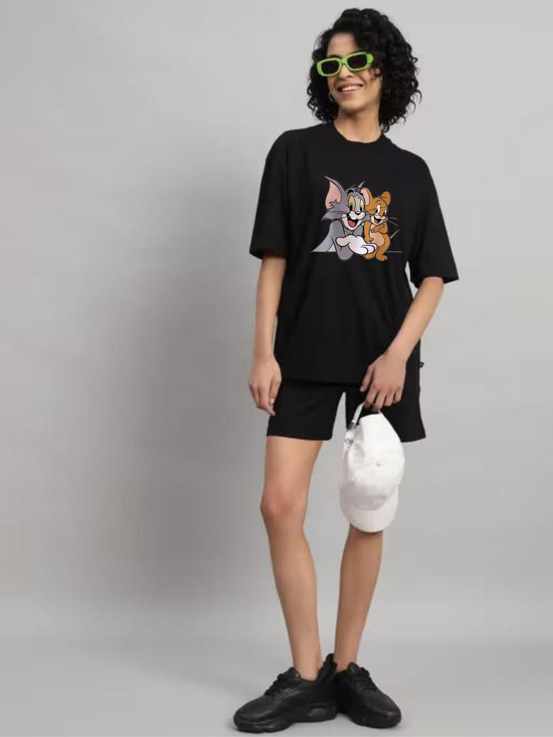 HESHA NEW TOM&JERRY WOMEN OVERSIZE PRINTED TSHIRT