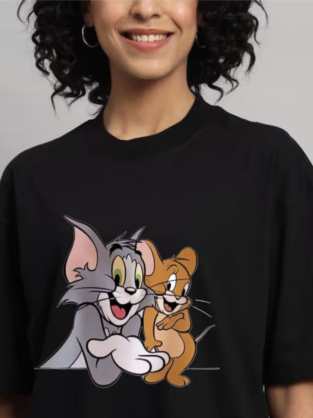 HESHA NEW TOM&JERRY WOMEN OVERSIZE PRINTED TSHIRT