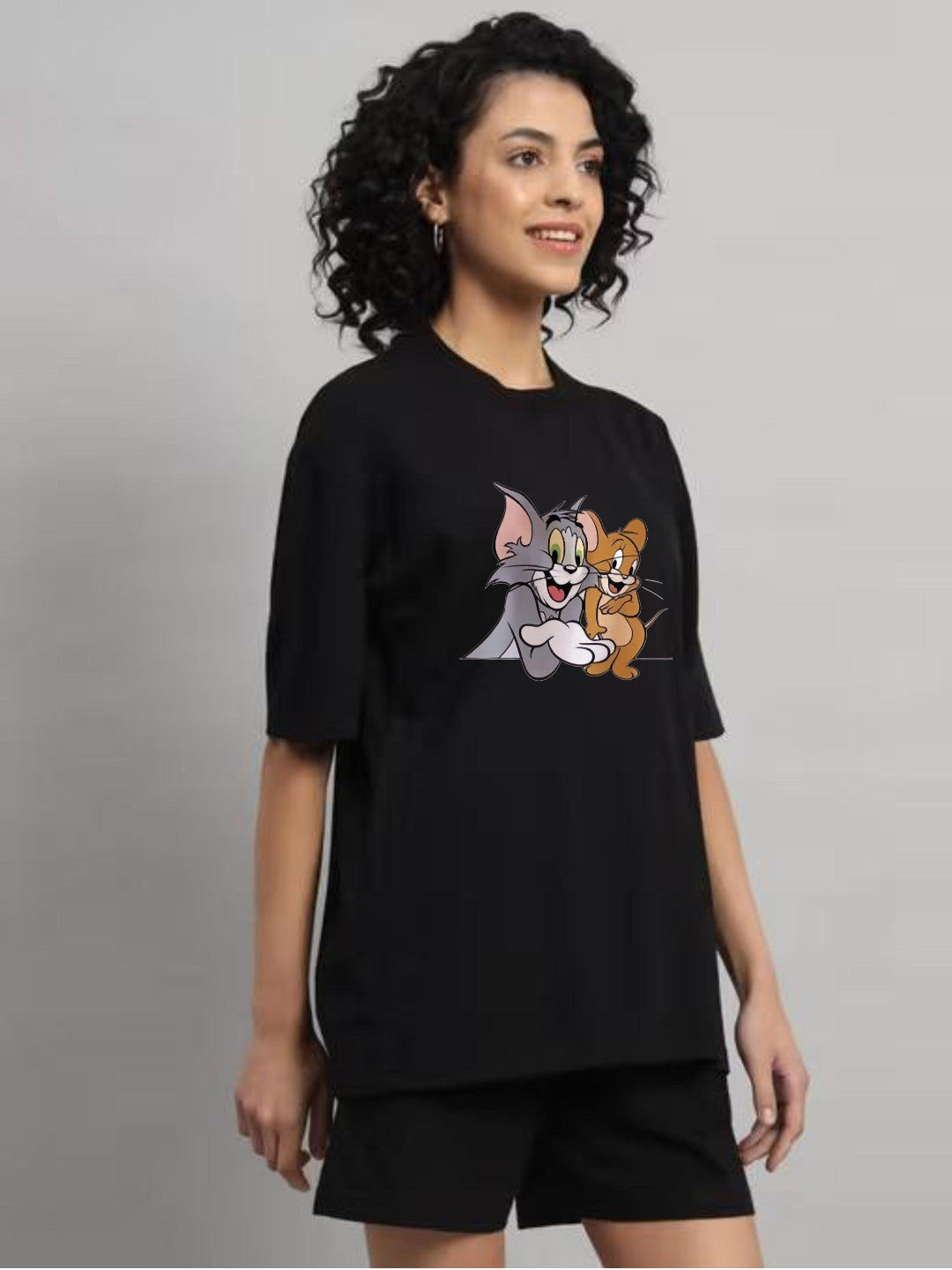 HESHA NEW TOM&JERRY WOMEN OVERSIZE PRINTED TSHIRT