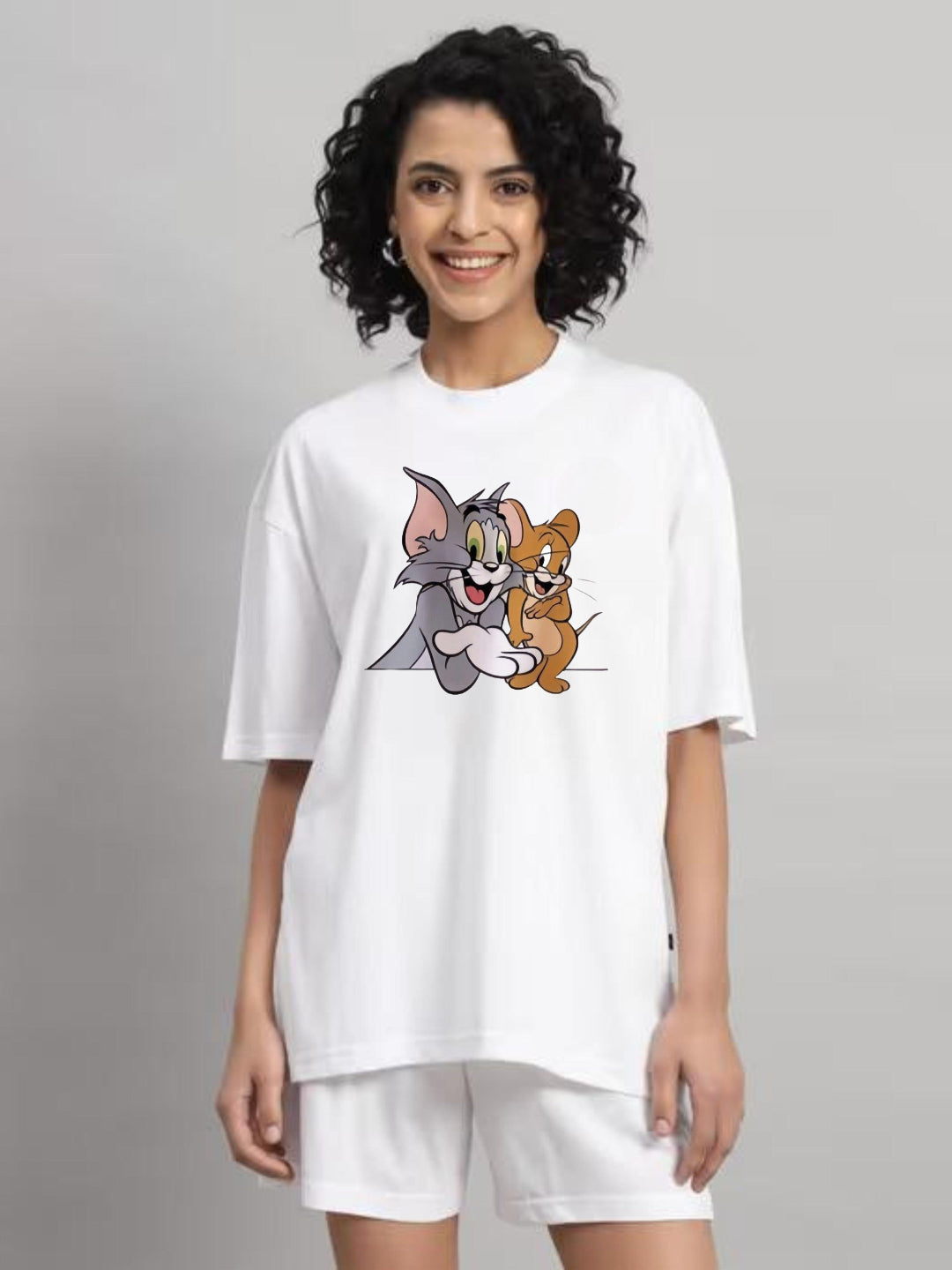 HESHA NEW TOM&JERRY WOMEN OVERSIZE PRINTED TSHIRT