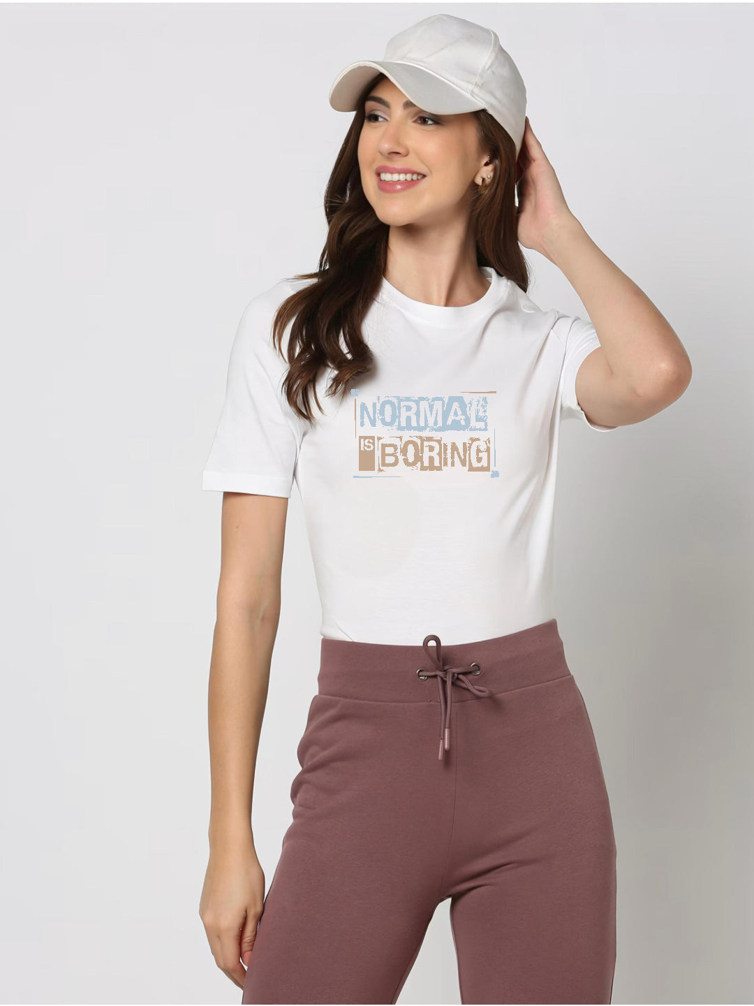 HESHA NORMAL IS BORING WOMEN REGULAR PRINTED TSHIRT