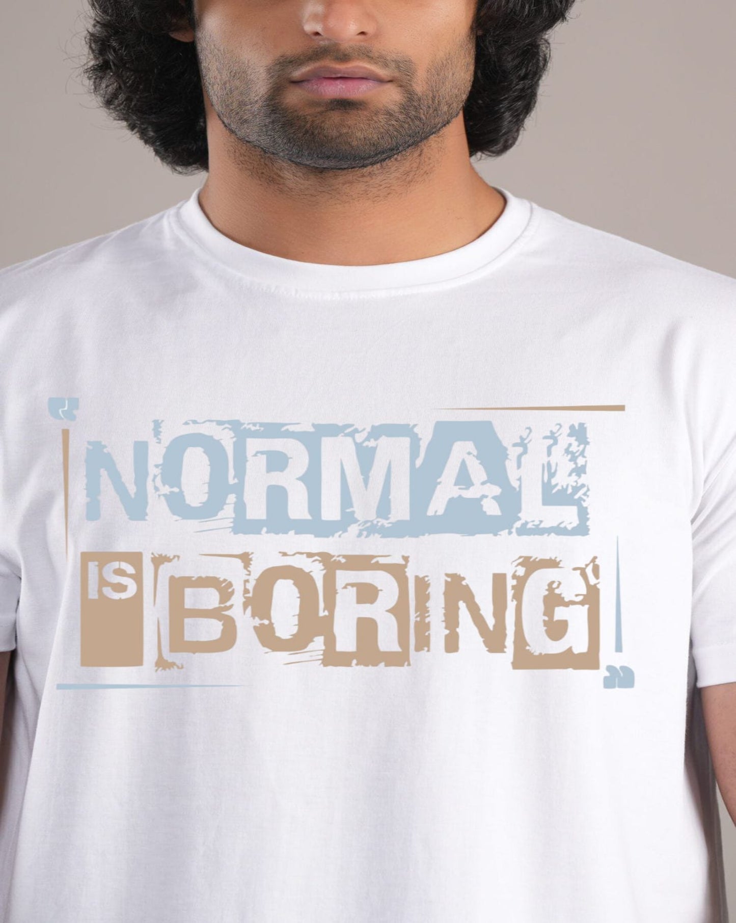 HESHA NORMAL IS BORING MENS REGULAR PRINTED TSHIRT