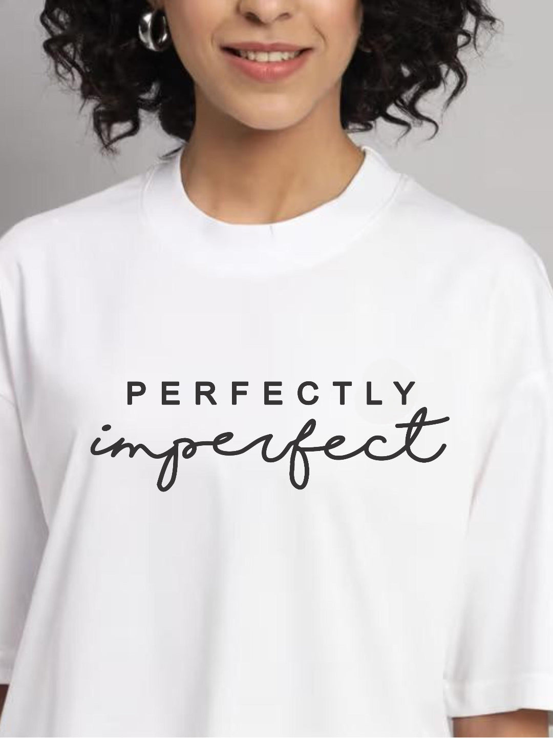 HESHA PERFECTLY IMFERFECT WOMEN OVERSIZE PRINTED TSHIRT