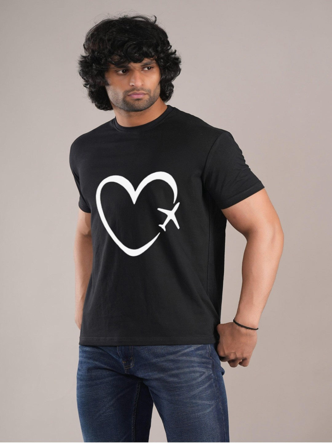 HESHA PLAIN HRT MENS PRINTED TSHIRT