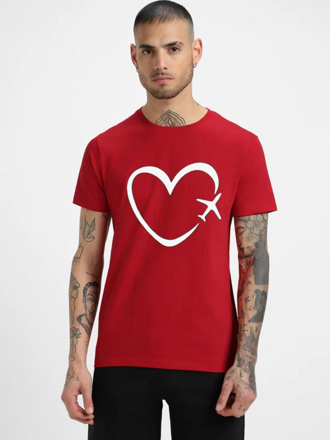 HESHA PLAIN HRT MENS PRINTED TSHIRT