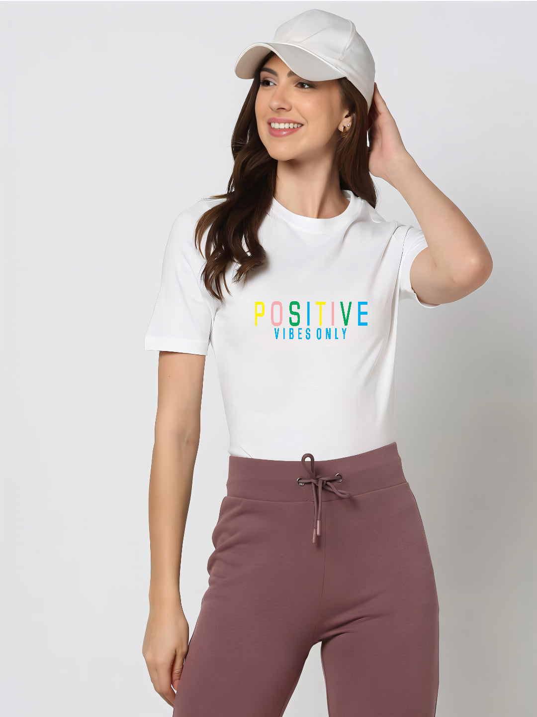 HESHA POSITIVE VIBES ONLY REGULAR PRINTED TSHIRT
