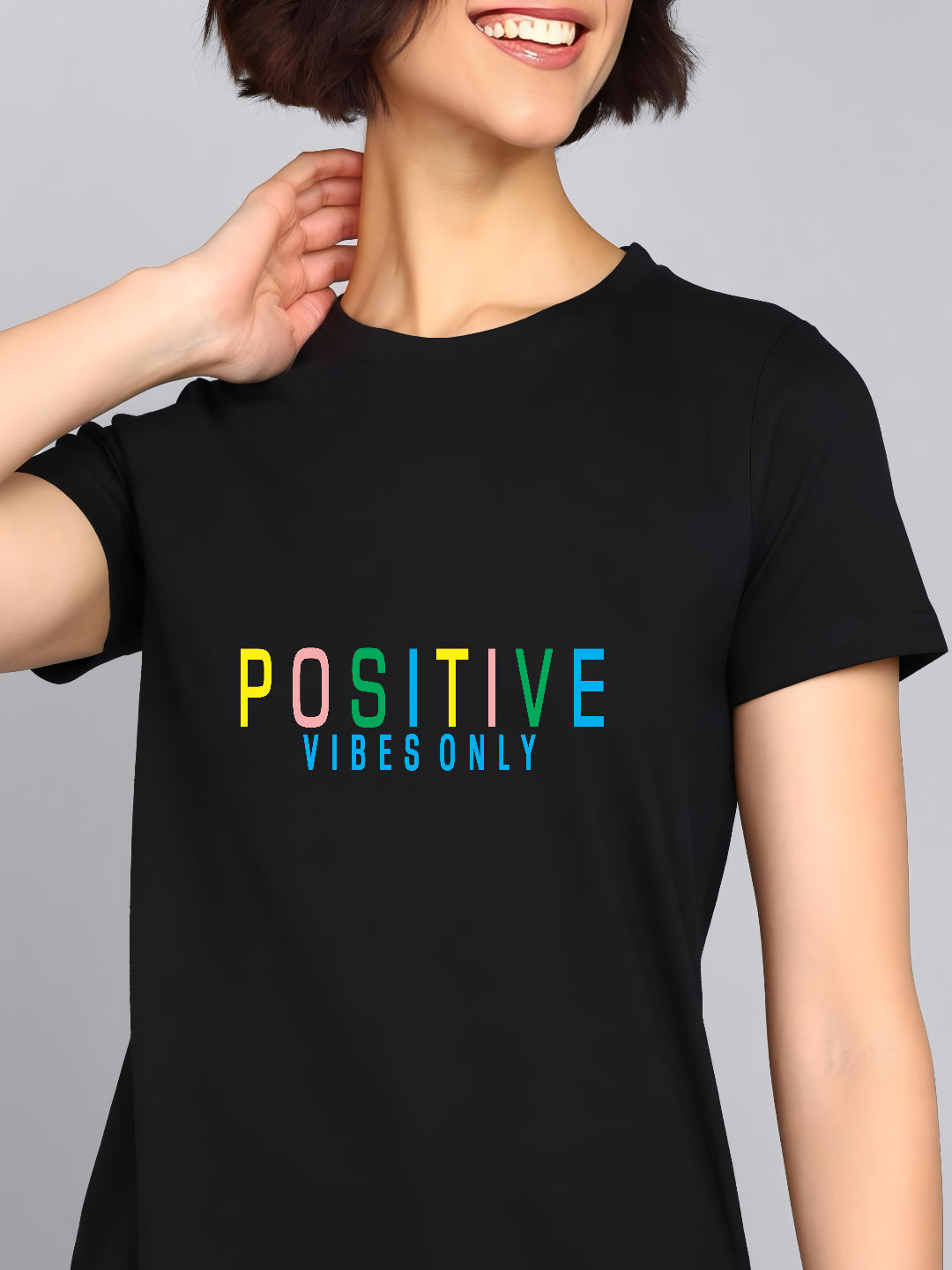 HESHA POSITIVE VIBES ONLY REGULAR PRINTED TSHIRT