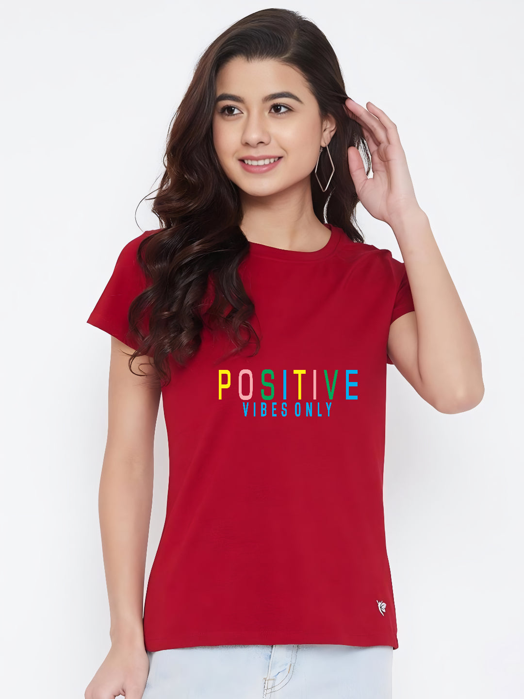 HESHA POSITIVE VIBES ONLY REGULAR PRINTED TSHIRT